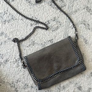 Gray Leather Chain Purse - bought in Tuscany